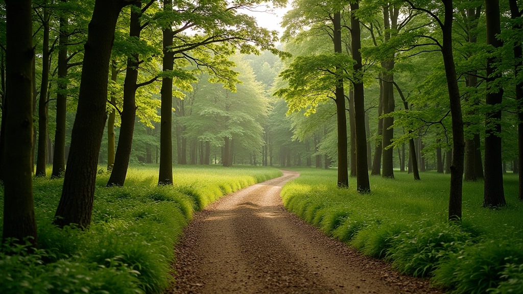 Tranquil forest landscape in Aukštaitija National Park showing peaceful nature trails